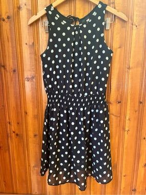 Black Dress with White Polka Dots
